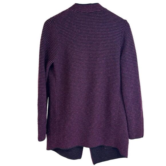 J Jill Maroon Ribbed Knit Open Cardigan Sweater Size Small - Picture 5 of 7